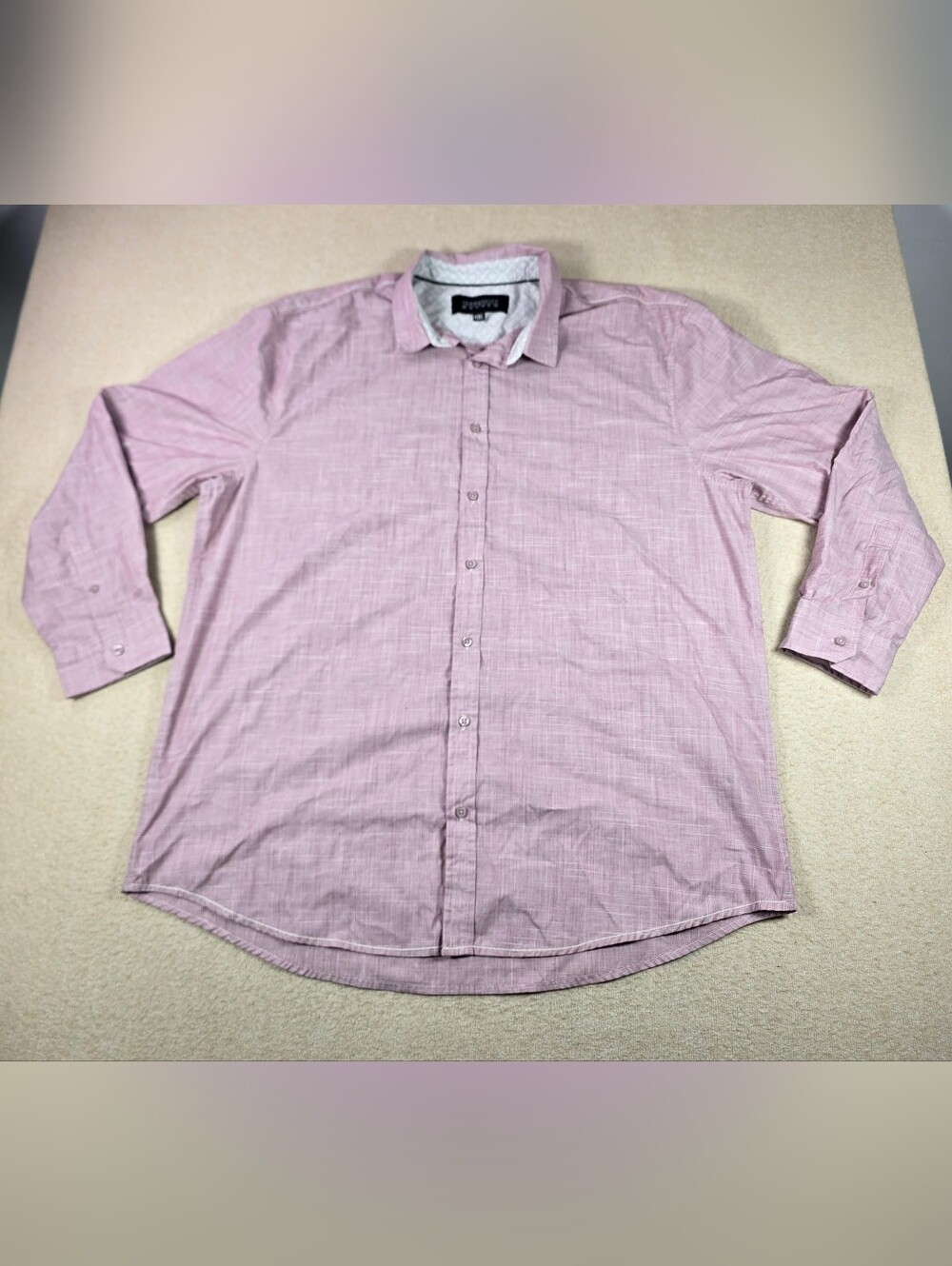 Tranquility & Mayhem Mens 4XL Pink Button Front Dress Shirt